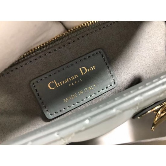 Dior Medium Lady Dior Bag In Grey Cannage Lambskin