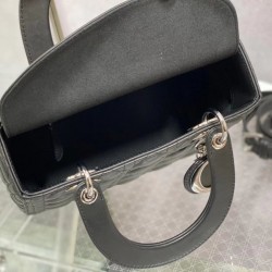 Dior Medium Lady Dior Bag In Noir Cannage Lambskin