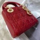 Dior Red Patent Mini Lady Dior Bag With Chain