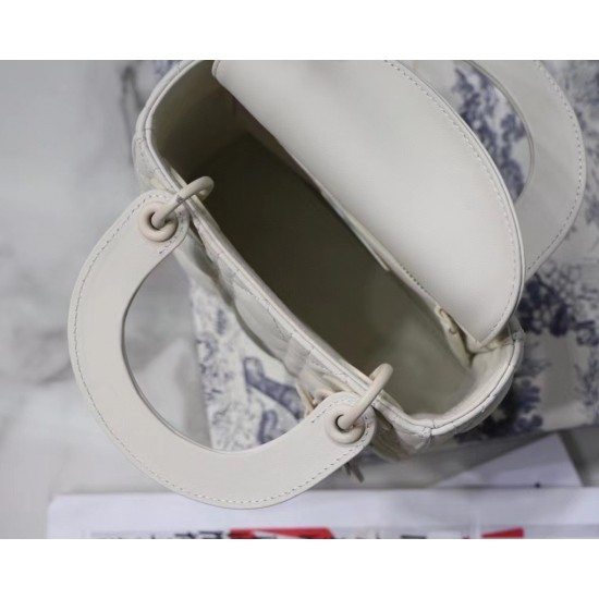 Dior Mini Lady Dior Bag In White Ultramatte Calfskin