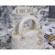 Dior Mini Lady Dior Bag In White Ultramatte Calfskin