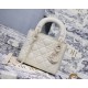 Dior Mini Lady Dior Bag In White Ultramatte Calfskin