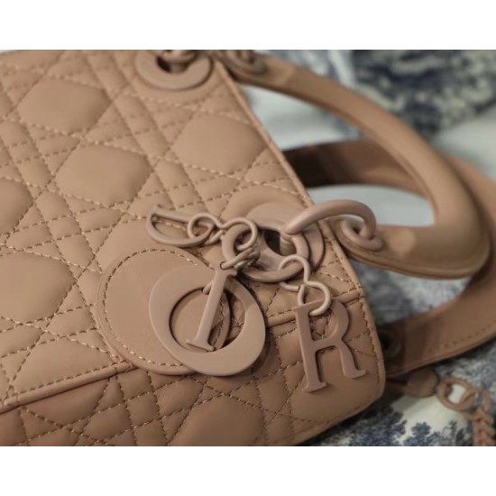 Dior Mini Lady Dior Bag In Blush Ultramatte Calfskin