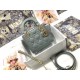 Dior Mini Lady Dior Bag In Grey Cannage Lambskin