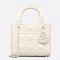 Dior Lady Dior Mini Bag In White Calfskin with Diamond Motif