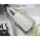 Dior Lady Dior Mini Bag In White Calfskin with Diamond Motif