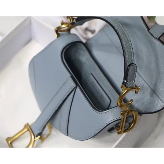 Dior Micro Saddle Bag In Grey Goatskin