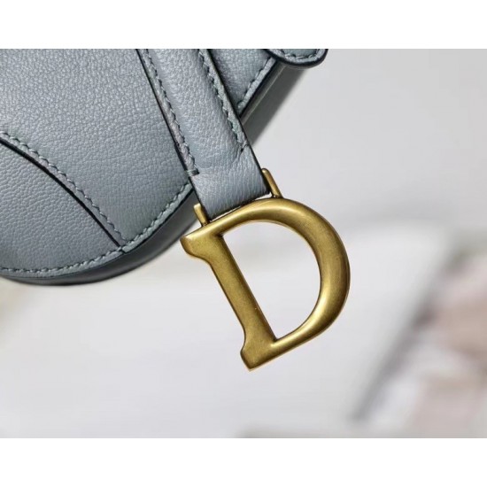 Dior Micro Saddle Bag In Grey Goatskin