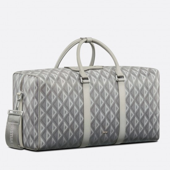 Dior Lingot 50 Duffle Bag In Gray CD Diamond Canvas