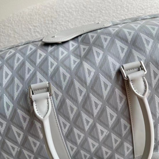 Dior Lingot 50 Duffle Bag In Gray CD Diamond Canvas