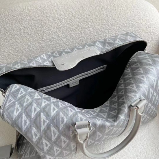 Dior Lingot 50 Duffle Bag In Gray CD Diamond Canvas