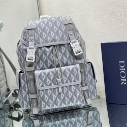 Dior Hit the Road Backpack In Gray CD Diamond Canvas