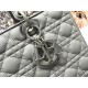 Dior Large Lady Dior Bag In Grey Ultramatte Calfskin