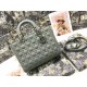 Dior Large Lady Dior Bag In Grey Ultramatte Calfskin