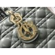 Dior Large Lady Dior Bag In Grey Cannage Lambskin