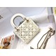 Dior Mini Lady Dior Bag In White Lambskin with Star Embroidery