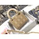 Dior Mini Lady Dior Bag In Metallic Lambskin with Beaded Embroidery