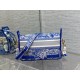 Dior Small Diorcamp Bag In Blue Transparent Toile de Jouy Canvas