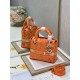 Dior Medium Lady D-Lite Bag In Fluorescent Orange Toile de Jouy Reverse Embroidery