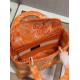 Dior Medium Lady D-Lite Bag In Fluorescent Orange Toile de Jouy Reverse Embroidery