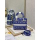 Dior Medium Lady D-Lite Bag In Fluorescent Blue Toile de Jouy Reverse Embroidery