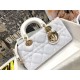 Dior Lady D-Joy Bag In White Macrocannage Technical Fabric