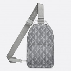 Dior Mini Rider Sling Bag In Gray CD Diamond Canvas