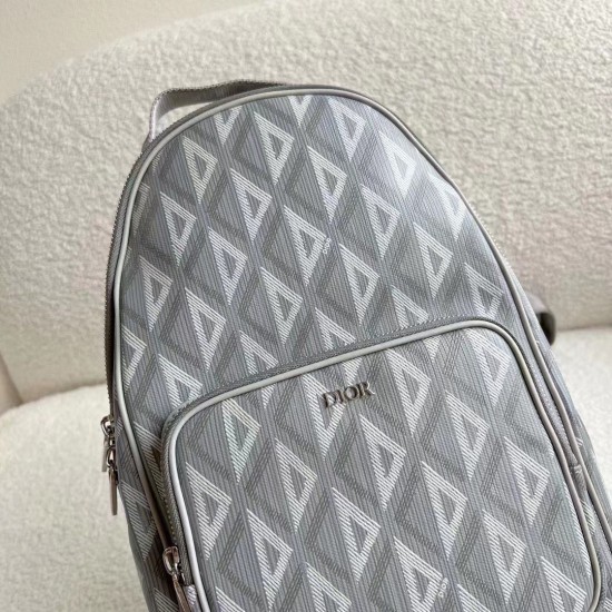 Dior Mini Rider Sling Bag In Gray CD Diamond Canvas