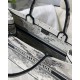 Dior Large Book Tote Bag In White Toile de Jouy Zodiac Embroidery