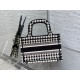 Dior Mini Book Tote Bag In Micro Houndstooth Embroidery