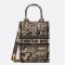 Dior Mini Book Tote Phone Bag In Hazelnut Toile de Jouy Embroidery