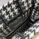 Dior Mini Book Tote Phone Bag In Micro Houndstooth Embroidery