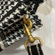 Dior Mini Book Tote Phone Bag In Micro Houndstooth Embroidery