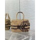 Dior Small Catherine Tote Bag In Beige Jute Canvas with Union Motif