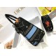 Dior Medium Lady D-Lite Bag In Black Pixel Zodiac Embroidery