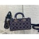 Dior Lady D-Joy Bag In Eyelet Blue Cannage Denim