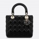 Dior Medium Lady Dior Bag with Enamel Charm In Black Lambskin