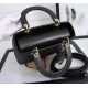 Dior Medium Lady Dior Bag with Enamel Charm In Black Lambskin