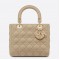 Dior Medium Lady Dior Bag with Enamel Charm In Beige Lambskin