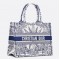 Dior Medium Dior Book Tote In White and Blue Rêve d'Infini Embroidery