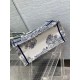 Dior Medium Dior Book Tote In White and Blue Rêve d'Infini Embroidery