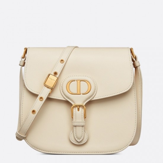 Dior Bobby Frame Bag In White Box Calfskin