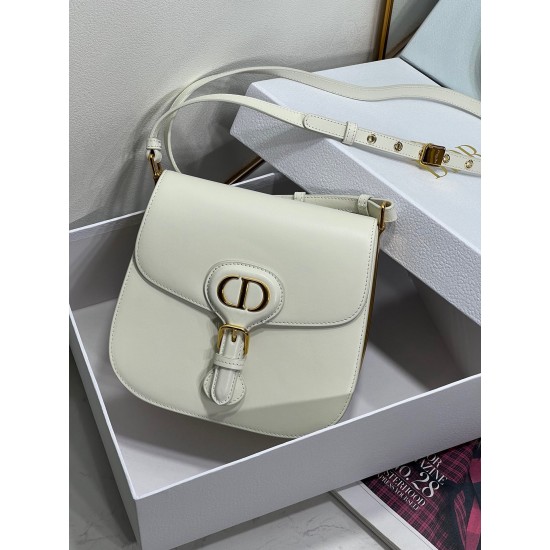 Dior Bobby Frame Bag In White Box Calfskin