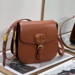 Dior Bobby Frame Bag In Brown Box Calfskin