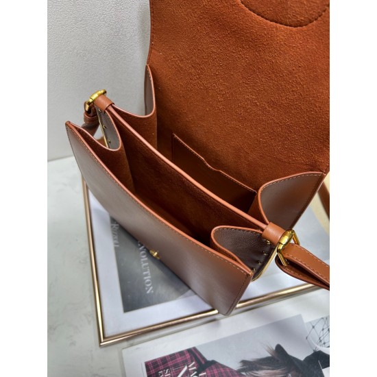 Dior Bobby Frame Bag In Brown Box Calfskin