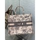 Dior Large Book Tote Bag In Powder Pink Jardin Botanique Embroidery