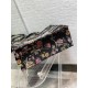 Dior Large Book Tote Bag In Black Multicolor Jardin Botanique Embroidery