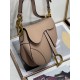 Dior Saddle Bag with Strap in Warm Taupe Grained Calfskin