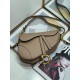 Dior Saddle Bag with Strap in Warm Taupe Grained Calfskin