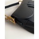 Dior Saddle Bag with Strap in Black Grained Calfskin